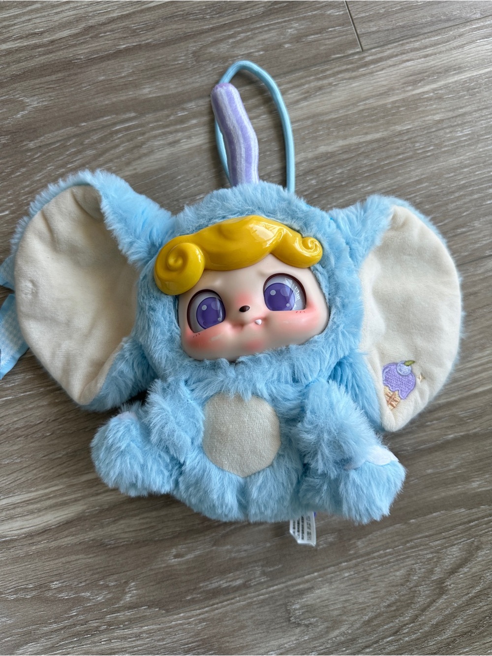 Blue Plush Elephant Character Backpack with Cute Face